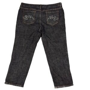 Womens Metro 7 Jeans Sz 20W (42x28 Fit) Ankle Zipper Skinny Stretch‎ Black Denim